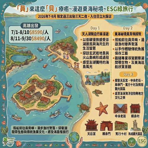 【「員」來這麼「貝」 療癒~漫遊東海秘境】ESG綠旅行 - 高雄出發