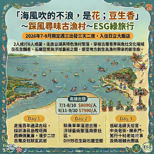 【海風吹的不是浪，是花；豆生香~踩風尋味古漁村】ESG綠旅行 - 高雄出發
